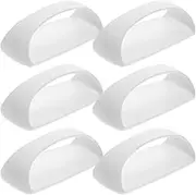 6pcs Self Adhesive Cabinet Handle, Door Pulls White Drawer Pull Handles Plastic Stick On Wardrobe Handle No Drilling Cabinet Push Pull Helper for Kitchen Sliding Door Closet