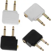 OSALADI 4pcs Aviation Headphone Airplane Audio Jack Adapter Airplane Headphone Adapter Double Headphone Jack Adapter Airplane Adapter Headphone Airline Connectors