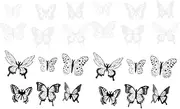 Mothers Day Butterfly Cake Topper Black White Butterfly Cake Decoration Personalised Cupcake Topper for Party Supplies 24PCS Mother's Day Cake Toppers