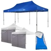 Adventure Kings Gazebo 6m x 3m + 2x Kings Gazebo Side Wall + Hooded Sleeping Bag