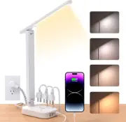 Power Strip with LED Desk Lamp, 3 Outlets 4 USB Ports(2 USBC) 4 Modes 5 Level To