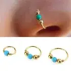 Stainless Steel Nose Ring Turquoise Nostril Hoop Nose Earring Piercing Jewelryio