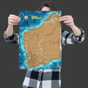 A3 Scratch Map of Western Australia - Travel Edition