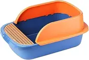 Splashproof Semi-Closed Cat Litter Basin Rectangle Semi-Closed Anti-Splash Pet Cat Litter Box Simple Kitty Litter Pan