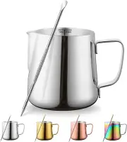 Milk Frothing Pitcher 12Oz - 350Ml, Kyraton Stainless Steel Espresso Steaming...