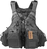 SHANGLIN Outdoor Breathable Padded Fishing Life Vest Superior 209lb Bearing Life Safety Jacket Swimming Sailing Waistcoat Utility Vest Floatation Device