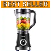 High-Speed Countertop Blender - 60oz Jar, 4 Stainless Steel Blades, Modern Black