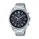 【CASIO EDIFICE】簡約時尚三眼計時鋼帶腕錶-純淨黑/EFV-650D-1AV/台灣總代理公司貨享一年保固