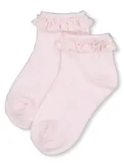 Girls Lace Trim Socks 2 Pack