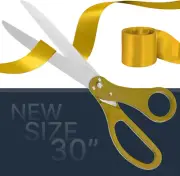 Extra Large Grand Opening Ceremony Kit – 30 Inch Gold Ceremonial Scissors for Ri