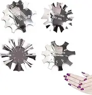 Axinyue Acrylic Trimmer Edge Trimmer French Nails Stencil, French Smile Line Cutter Edge Trimmer French, Nail Art Edge Trimmer French Acrylic Trimmer, Manicure Edge Trimmer, Silver, 7.4 cm