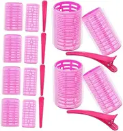 minkissy Essential Hair Styling Tools 18-piece Hair Curler Set Self-adhesive Rollers for Women Bangs Large Small Rollers Clip Replacement