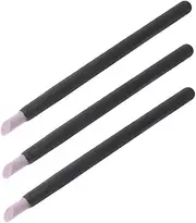 JUMPLAWN 3pcs Quartz Grinding Head Nail Insertion Tool Nail Art Pen Nail Polish Remover Tool Salon Fingernail Cuticle Pusher Tool Polishing Pen Nail Cuticle Fork Manicure Tool Black Plastic