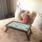 Wood Laptop Table for Home Bed Lapdesk Breakfast Study Desk