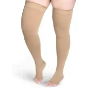 Sigvaris Secure Thigh High 40-50 mmHg, Open Toe Compression Support
