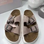 Papillio by Birkenstock Arizona Pap Chunky Leather Sandal Sand Women 5 NWBNarrow