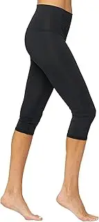 [teeki] Black Goddess Capri for Women’s - Running Capri Pants Crop Leggings