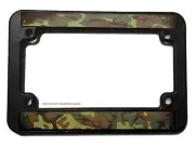 Vintage Style Rugged Distressed Camo Motorcycle License Plate Frame