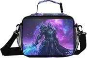 Galaxy Purple Knight Insulated Lunch Box for Women Men - Ideal for Work, Picnics - Includes Adjustable Shoulder Strap