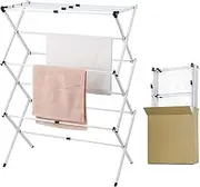 Pre-Assembled Clothes Drying Rack, 41.3" x 29.5" x 15" Drying Rack Clothing, Expandable Laundry, Towel Rack for Indoor and Outdoor Use, White