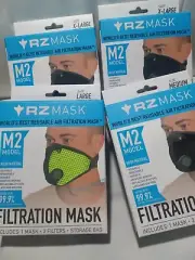 RZ Mask M2 Multi-Purpose Reusable Valved Charcoal Air Filtration 4pack
