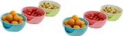 Zerodeko 2pcs Bowl for Fruits Nuts Snacks with Cellphone Holder Portable Nut Bowl with Removable Dish Random Color