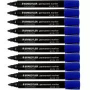 NEW 10x BLUE Staedtler 352-3 Lumocolor Permanent Marker Bullet 2.0mm 3523 Box