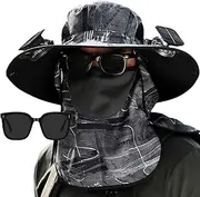 [Generic] Colitt Fishing Hat, 2025 New Ultralightwide Brim Solar Fan Outdoor Fishing Hat-Solar & USB Charging,UPF 50+