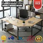 Office Computer Desk L Shape Double Workstation Table Study Student Corner Desks