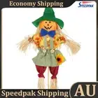 Small Fall Harvest Scarecrow Rustic Outdoor Scarecrow Halloween Decor (Green) AU