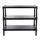 Console Table 13.75 in. Black Colonial Styling Rectangle Wood 3-Shelves Storage