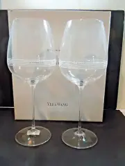 Vera Wang Wedgwood Crystal Pouring Point Wine Glasses set of 2- 11 1/2" tall