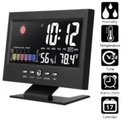 LED Digital Alarm Clock Snooze Calendar Thermometer Hygrometer Weather Display