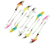 WHAMVOX 10pcs Realistic Shrimp Fishing Lure Soft Bait Glow Dark for Freshwater Saltwater Bass Trout Durable Material for Night Fishing
