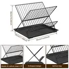 Dish Drying Rack with Drip Tray Foldable Dish Drainer Rack 2 Layer Dish GoYvq