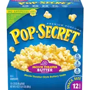 Microwave Popcorn, Movie Theater Butter Flavor, 1.75 Oz Snack Bags, (Pack of 12)