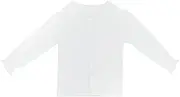 [Camilife] Baby Toddler Kids Boys Girls Cotton Long Sleeve Shirt Peter Pan Collar Button Closure Elastic T-Shirts Blouses for 0-2 Years Old - Plain White
