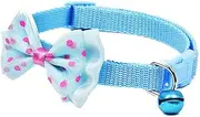 AIMALL Bow Tie Cat Dog Kitten Collar with Breakaway Safety Release Buckle & Bell, Adjustable 0.39in Width, 7.5-12.6in Neck Size