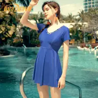在飛比找蝦皮商城優惠-Heatwave熱浪 裙式連身泳衣女夏保守新款時尚顯瘦遮肚大