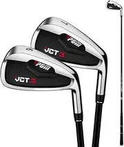 Golf Clubs Iron Mens Golf VCT3#5/6/7/8/9/P/S Right Handed Professional Pole Stainless Steel/Carbon Shaft Women Golf Putter Club (7-Steel Shaft)