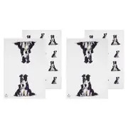 2x 2pc Ashdene Puppy Love Border Collie Kitchen Tea Towel Dish Cloth 50x70cm WHT