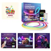 Smart LED Neon Rope Lights, WiFi Gradient RGB+IC Rope Lights Indoor with Remo...