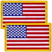 2Pcs USA American Flag Patch Set with Hook and Loop, Durable, Patriotic
