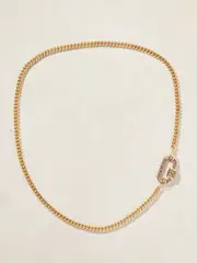 [Marla Aaron] Marla Aaron - Allstone Lock 14-karat Gold Sapphire Necklace - One size One size Gold