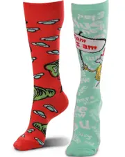 Green Eggs & Ham Mismatched Knee High Costume Socks