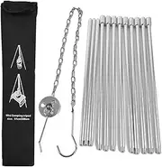 4 Section Portable Mini Camping Tripod Campfire Cooking Adjustable Cooker Grill Stand Set Lantern Hanging Pot Holder with Storage Bag Aluminum Alloy for Outdoor