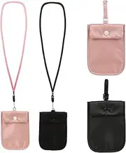 [patscorai] Travel Bra Wallet for Women - Hidden Bra Wallet & Money Bra Pouch for Travel - Wallet Under Clothes Secret Pouch Safe Wallet, Black, Pink, Lightweight