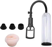 3 PCs Silicone Rubber With 1 Meat Ball Penis Pump Packaged Vacummp Pump For Men Extender Larger Extension Male Training Pump Cup Stimulation Device With Push Rod,Manul Pleasure Pump