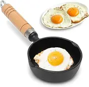 Gohytal Non-Stick Mini Pan, Frying Pan 11 cm Small Pan with Handle, Portable Egg Pan, Non-Stick Heat Resistant Pot, Omelette Pan, Cast Iron Pan for Gas Stove Induction Camping Cooking