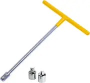 T Handle ,1/2-Inch Drive T Handle Socket Driver with 1/4” and 3/8” Adaptors,Yell